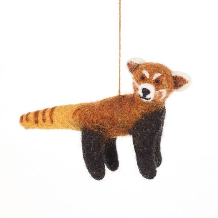 Handmade Felt Biodegradable Hanging Red Panda Safari Decoration