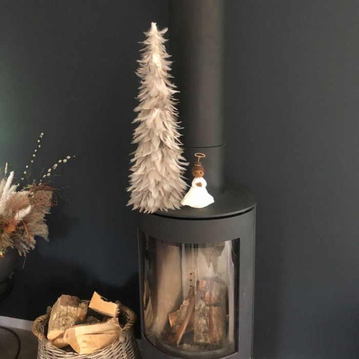 Handmade Felt Black Christmas Angel Tree Topper Decoration