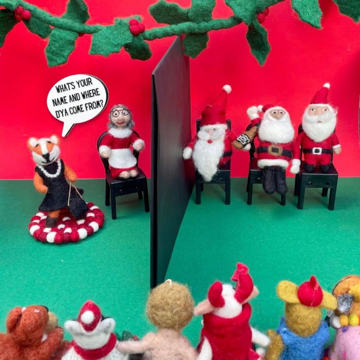 Décoration de sapin de Noël à suspendre en feutre fait main, Mère Noël