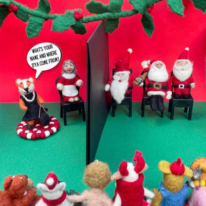 Décoration de sapin de Noël à suspendre en feutre fait main, Mère Noël