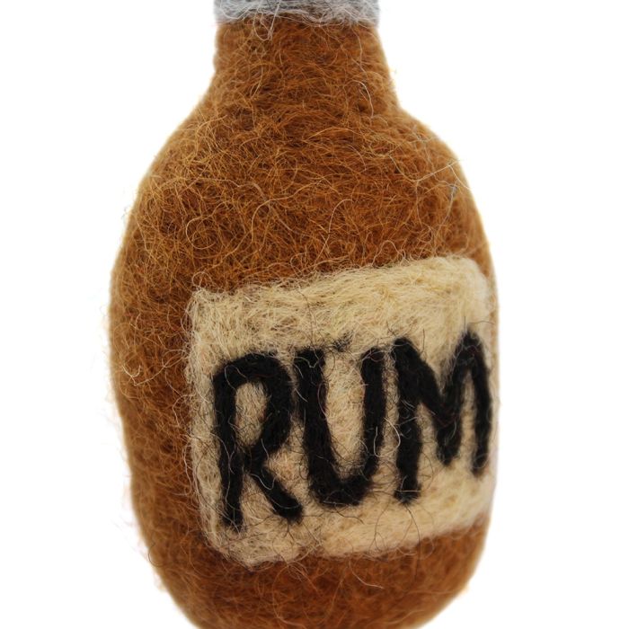 Handmade Felt Bottle of Rum Hanging Decoration