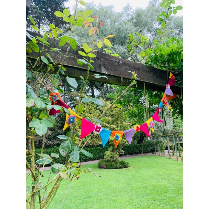 Handmade Felt Bright Blooms Bunting 200cm Garland Home Decoration