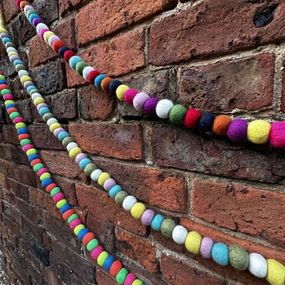 Handmade Biodegradable Felt Multi-Coloured Bubble Garland Home Decoration