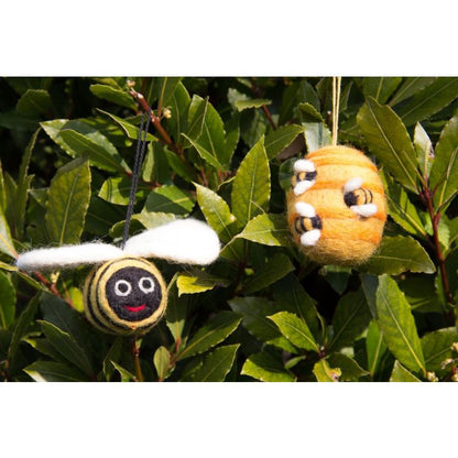 Handmade Hanging Busy Beehive Felt Biodegradable Decoration