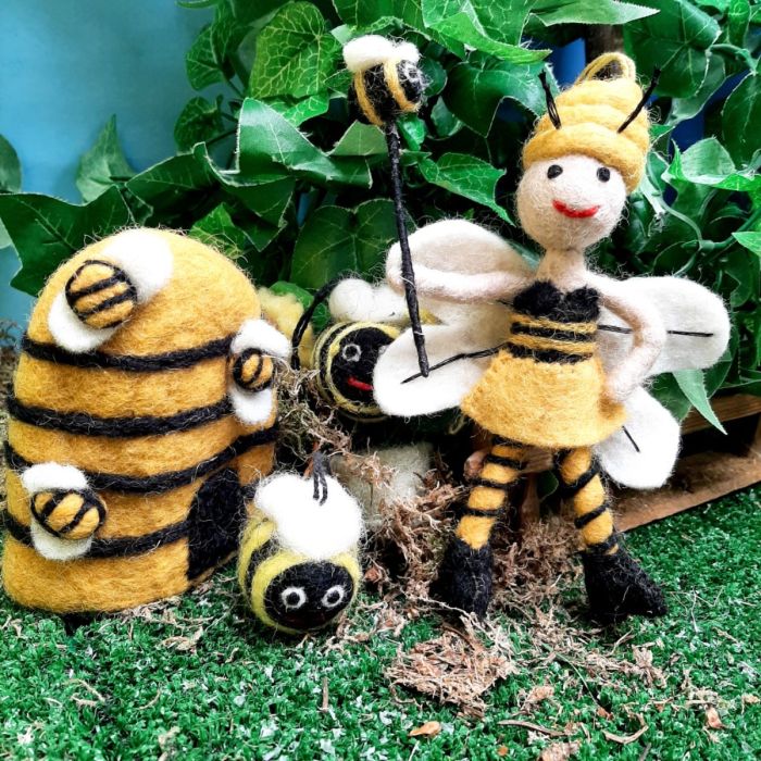 Handmade Felt Bumblebee Fairy Hanging Decoration