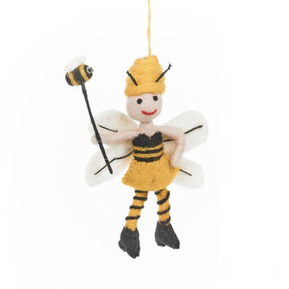 Handmade Felt Bumblebee Fairy Hanging Decoration