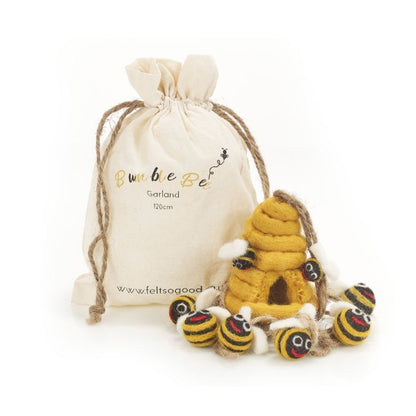 Handmade Biodegradable Felt Bumblebee Garland Home Decoration