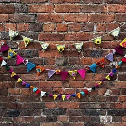 Handmade Felt Bright Blooms Bunting 200cm Garland Home Decoration