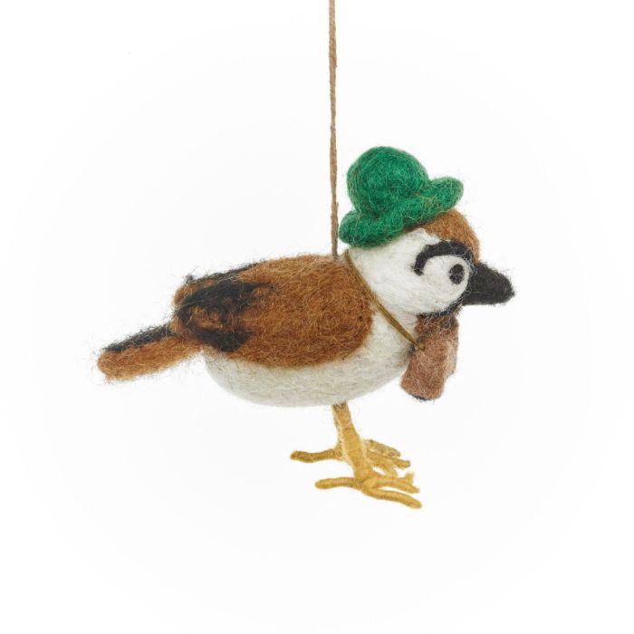 Handmade Felt Byron Bird Watcher Hanging Decoration