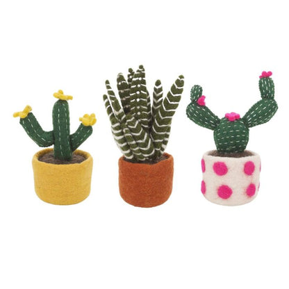 Handmade Biodegradable Felt Cactus Standing Decoration