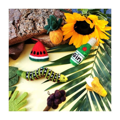 Handmade Needle Felt Hanging Fabulous Fruits (Set of 4) Decorations