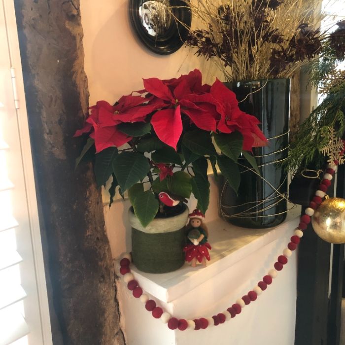 Guirlande de bulles de Noël en feutre fait main, décoration d'intérieur suspendue
