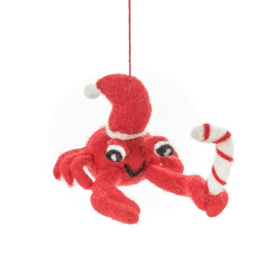 Décoration de Noël à suspendre en feutre fait main en forme de crabe