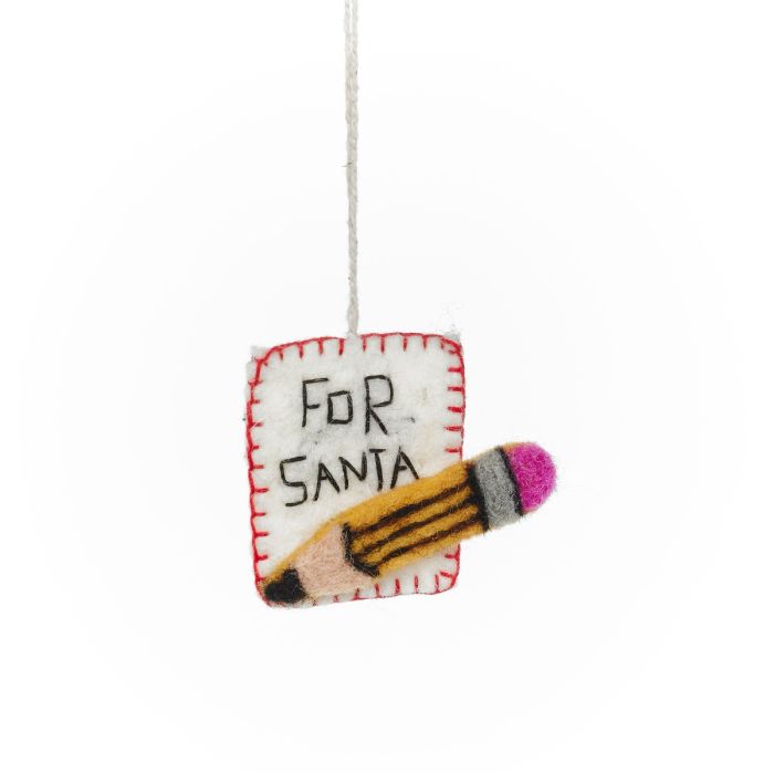 Décorations de Noël à suspendre en feutre faites à la main (lot de 4) 