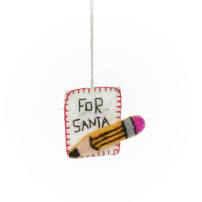 Décorations de Noël à suspendre en feutre faites à la main (lot de 4) 