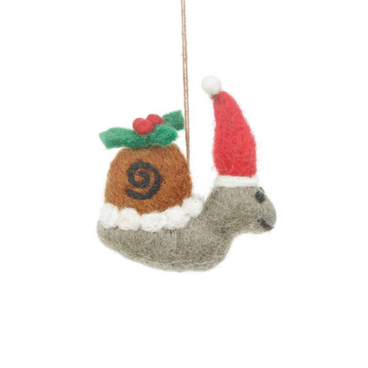 Décoration de Noël à suspendre en feutre fait main en forme d'escargot
