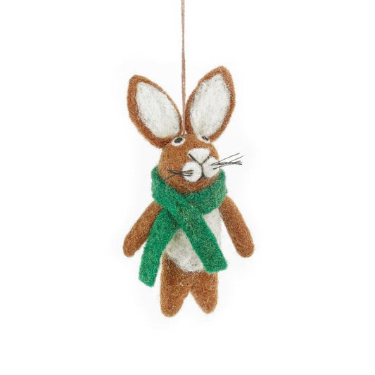 Décoration de forêt à suspendre en feutre fait à la main Clover le lièvre