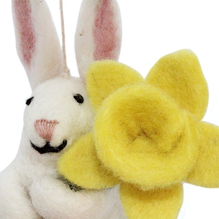 Handmade Felt Delilah Bunny Hanging Easter Decoration