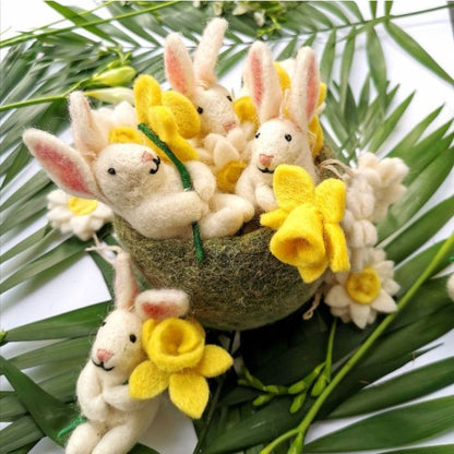 Handmade Felt Delilah Bunny Hanging Easter Decoration