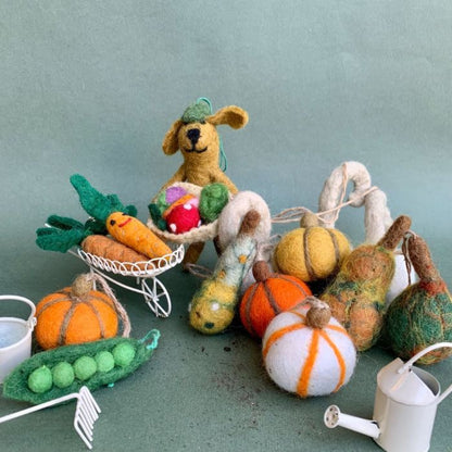 Handmade Felt Dom the Gardening Dog Hanging Decoration