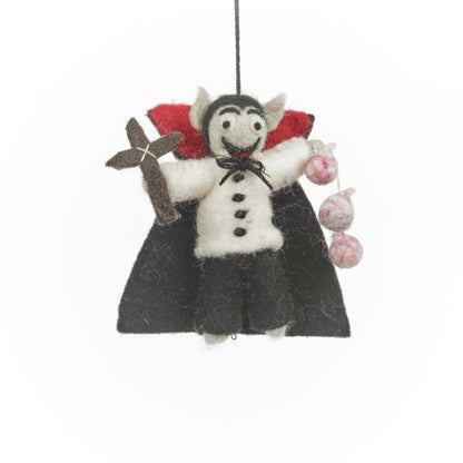 Handmade Felt Dracula the Vampire Hanging Halloween Decoration