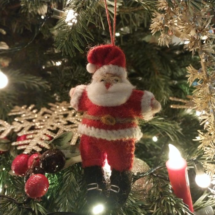 Handmade Felt Drunk Santa Christmas Tree Hanging Decoration