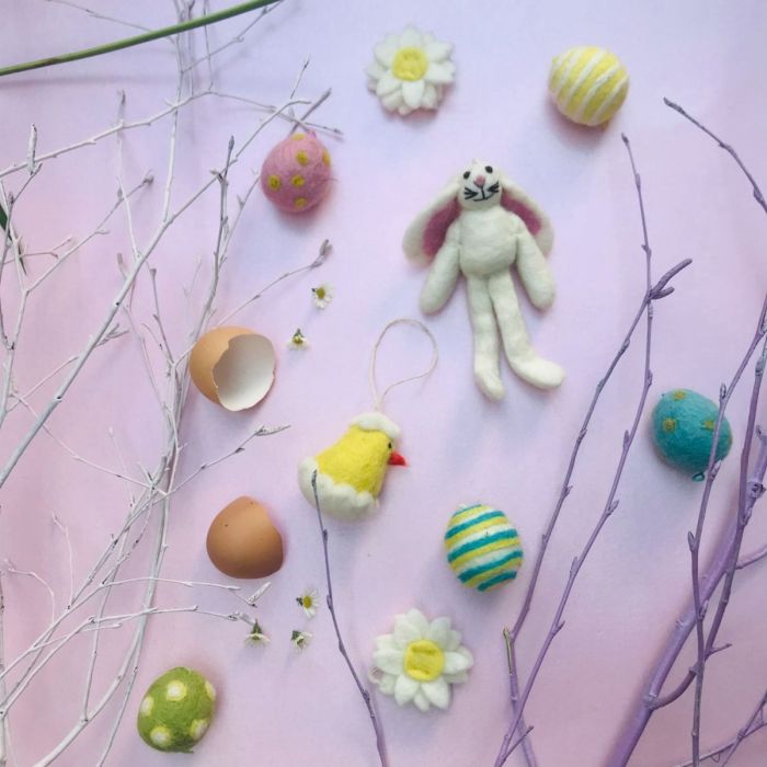 Handmade Felt Baby Chicklet Hanging Easter Decoration
