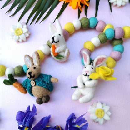 Handmade Biodegradable Felt Easter Bubble Garland Home Decoration