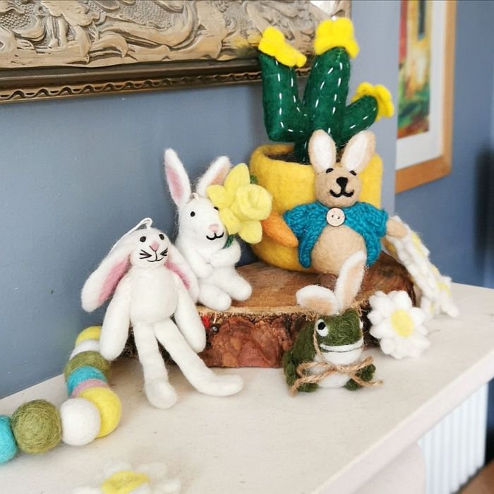 Handmade Biodegradable Felt Cactus Standing Decoration