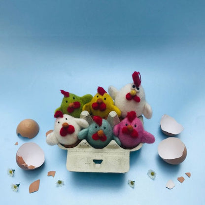 Handmade Amelia Eggheart Hanging Biodergadable Needle Felt Easter Decoration