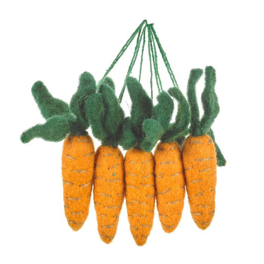 Handmade Hanging Carrots (Set of 5) Biodegradable Hanging Easter Decoration