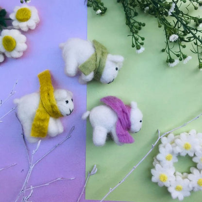 Handmade Cosy Lamb Needle Felt Easter Decoration