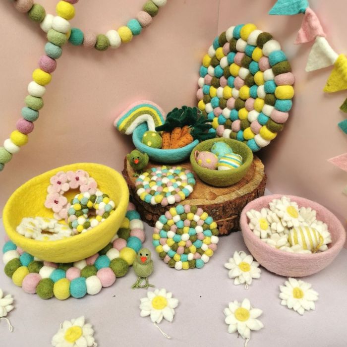 Handmade Felt Easter Trivet Placemat