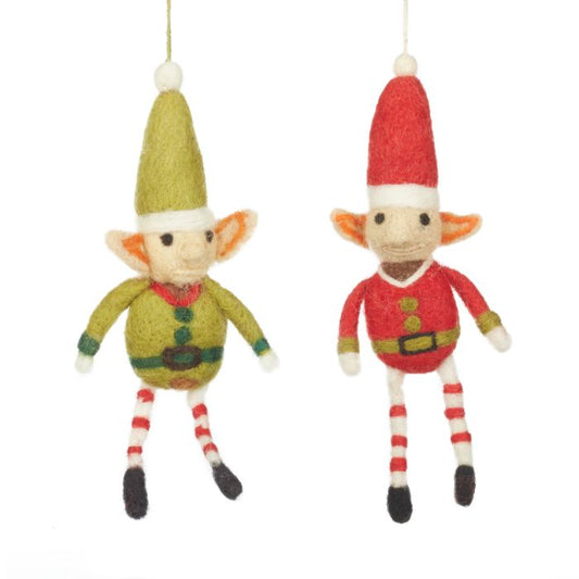 Décoration de sapin de Noël à suspendre en feutre fait à la main