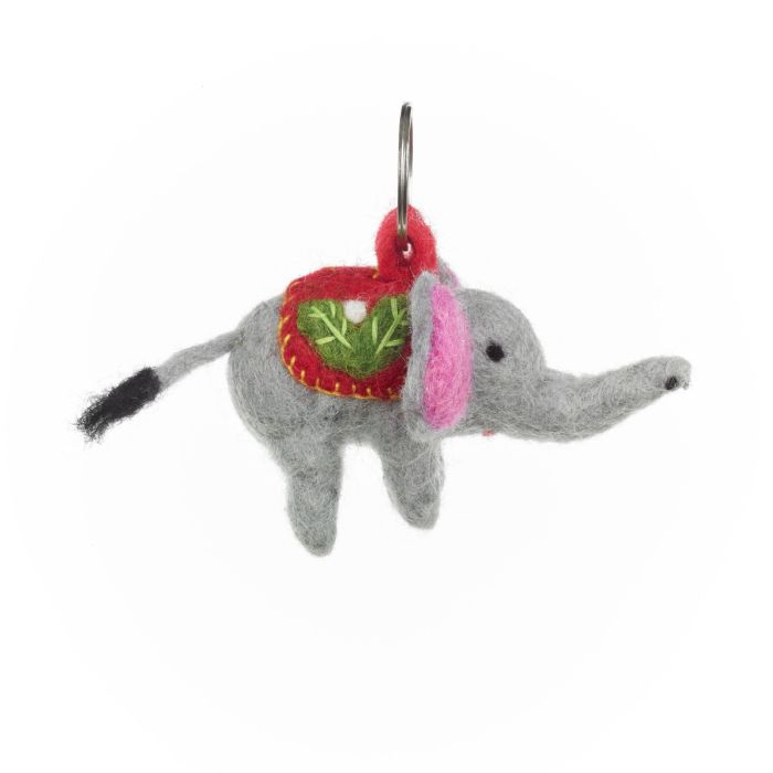 Handmade Felt Elsie Elephant Keyring