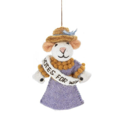 Décoration à suspendre en feutre fait main Emmeline la suffragette