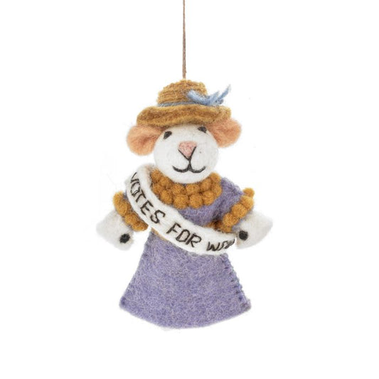 Décoration à suspendre en feutre fait main Emmeline la suffragette