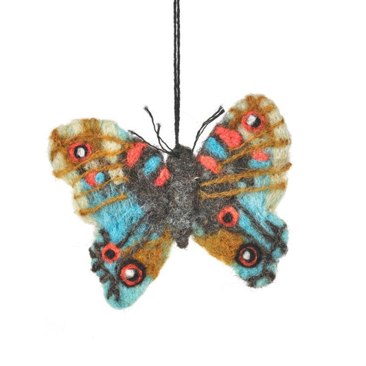 Papillon empereur en feutre fait à la main, décoration biodégradable à suspendre