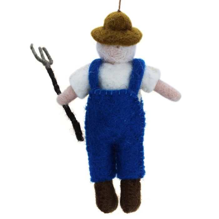 Handmade Felt Farmer Hanging Biodegradable Decoration