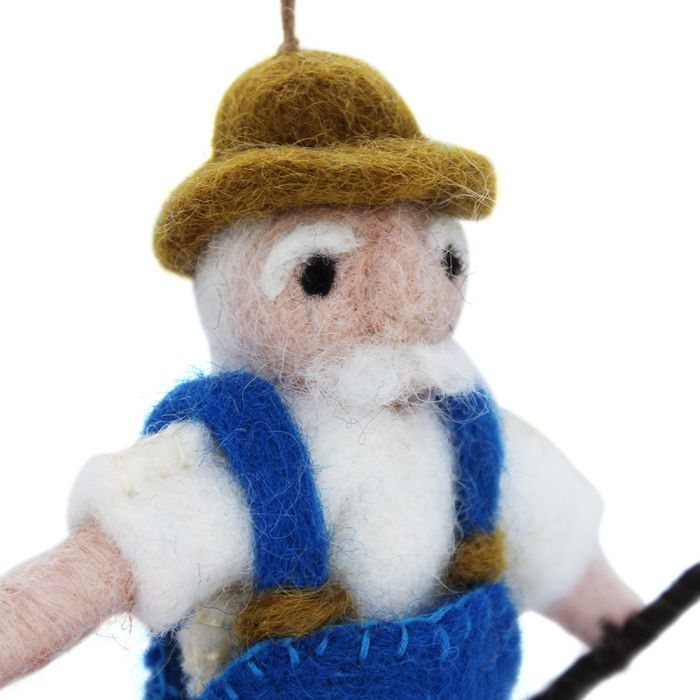 Handmade Felt Farmer Hanging Biodegradable Decoration