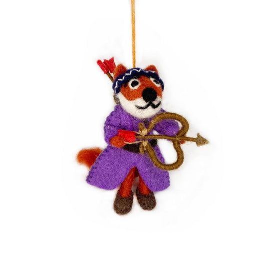 Handmade Felt Fox Maid Marion Hanging Decoration