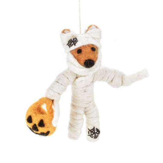 Handmade Felt Foxy Mummy Hanging Halloween Decoration