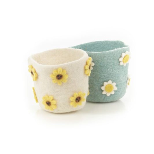 Pot de fleurs en feutre fait main