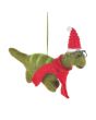 Handmade Felt Hanging Christmas Dinosaur with Specs Tree Decoration
