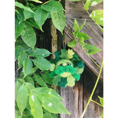 Handmade Needle Felt Green Man Biodegradable Hanging Decoration