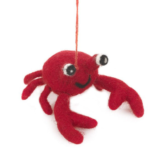 Handmade Felt Hanging Sebastian Crab Biodegradable Felt Decoration