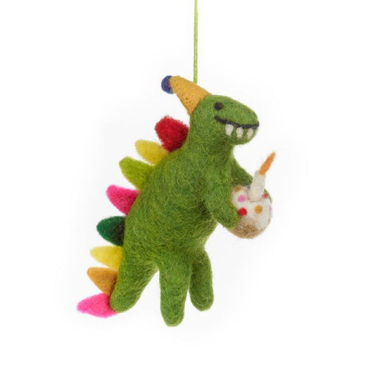 Handmade Felt Happy Birthday Dino Hanging Present Party Decoration