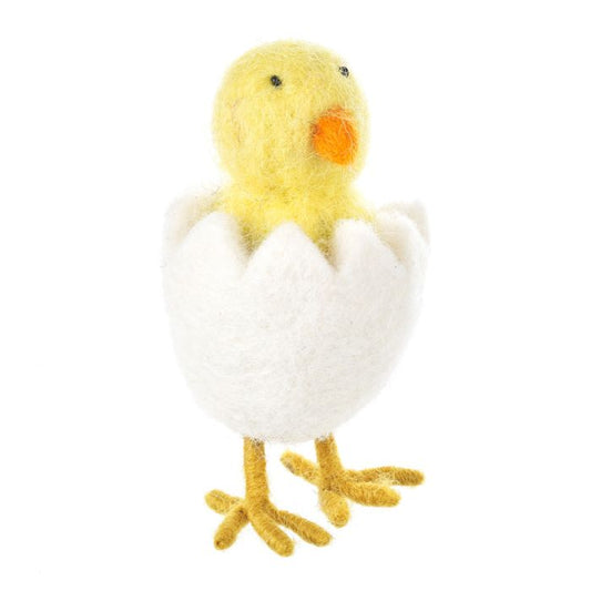 Décoration de Pâques en feutre fait à la main en forme de poussin debout