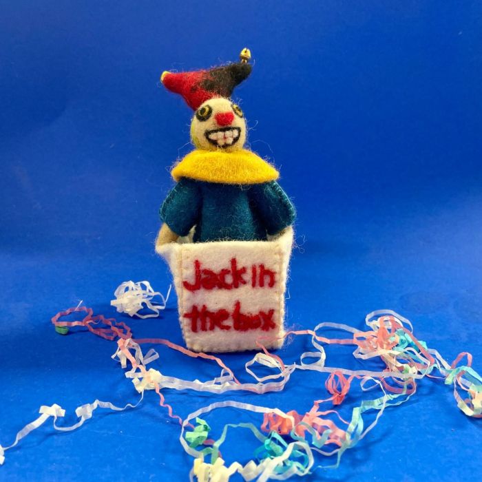 Handmade Felt Jack-in-the-Box Hanging Halloween Decoration