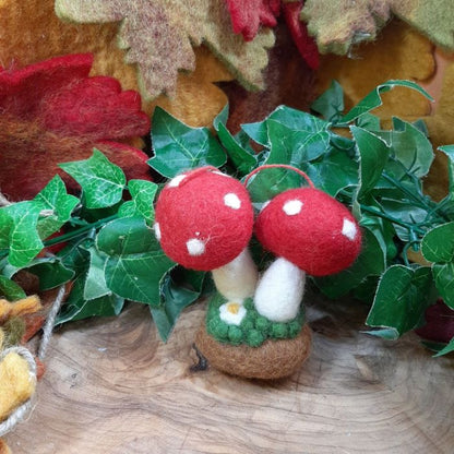 Handmade Felt Magical Toadstools Hanging Decoration